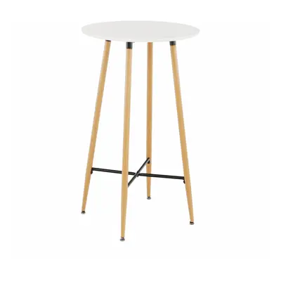 Barový stůl, bílá/dub, průměr 60 cm, IMAM