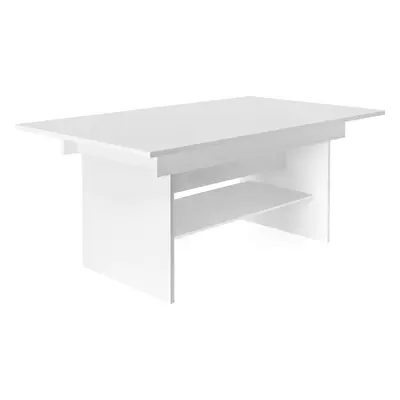 Jídelní/konferenční rozkládací stůl, bílá, 120/160x70 cm, LAVKO NEW