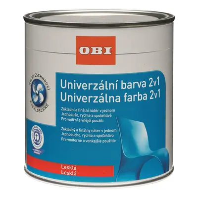 OBI Univerzální barva 2v1 lesklá čistě bílá l