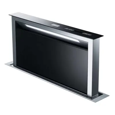 Franke Mythos - Vestavný odsavač par do pracovní desky FDW 908 IB XS, výsuvný, šířka 88 cm, černé sklo/nerez 110.0365.588