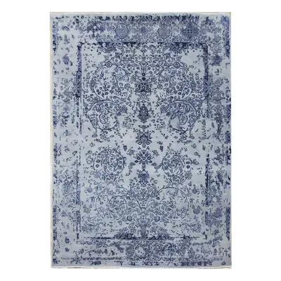 Diamond Carpets India, Ručně vázaný kusový koberec Diamond DC-JK ROUND Silver/peacock blue, 365x