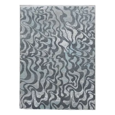 Diamond Carpets India, Ručně vázaný kusový koberec Diamond DC-M1 Grey/aqua, 365x550, šedá, chodb