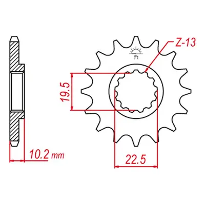 GROSSKOPF prodej řetězové kolo přední 435 13 SUZUKI RM 250 87-12, DR 250 90-93 (JTF432.13) (GROS