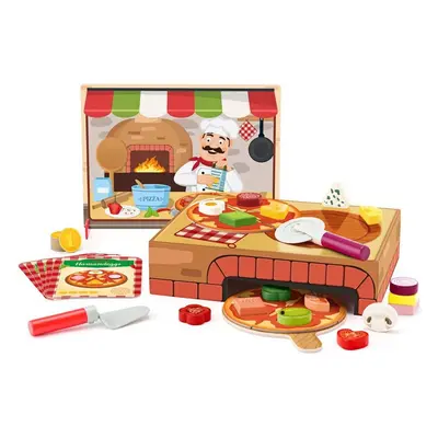 Prodejna - Pizzerie Carlo didaktická hra s vkládacími tvary (Woody)