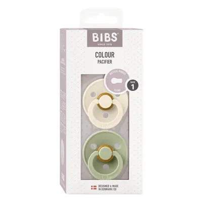 Bibs Colour dudlíky z přírodního kaučuku 0–6 měsíců, Sage / Ivory