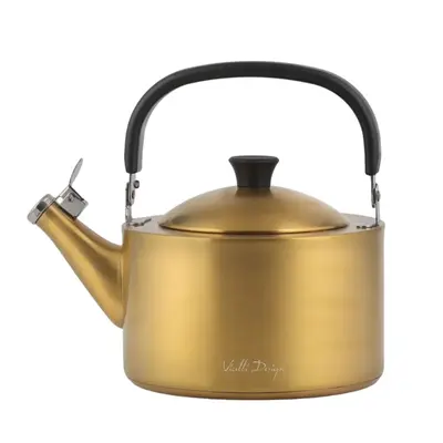 VIALLI DESIGN Diamante zlatá matná konvice na vaření vody s píšťalkou 1,5 l