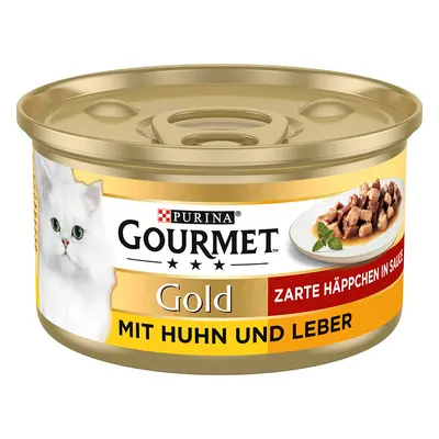 Gourmet Gold jemné kousky 12 x 85 g - kuře & játra