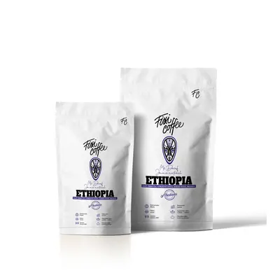 Fixi Coffee Etiopie DeCafe – bezkofeinová výběrová káva zrnková / sáček Doypack / 500 g