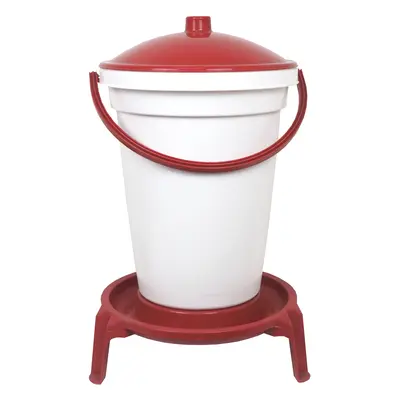 TOPTRADE napáječka plastová, kbelíková, na podstavci, s plovákem, pro drůbež, 24 l