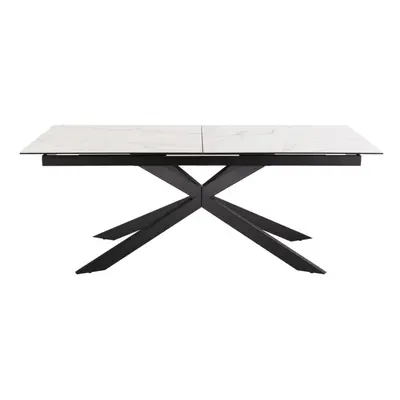 Actona Jídelní rozkládací stůl Irwine 200/240 cm bílý mramor/černý