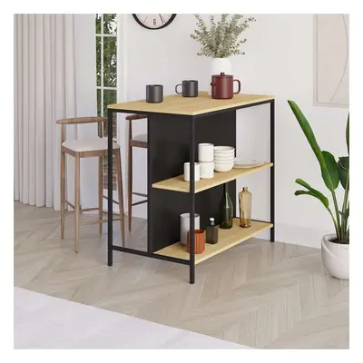 Barový stůl Houseland Detroit dub safírový/černý