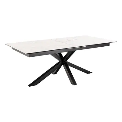 Actona Jídelní rozkládací stůl Heaven 200/240 cm bílý mramor/černý