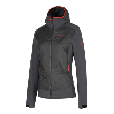 Dámská zimní bunda La Sportiva Kap Hybrid Hoody W Carbon/Cherry Tomato