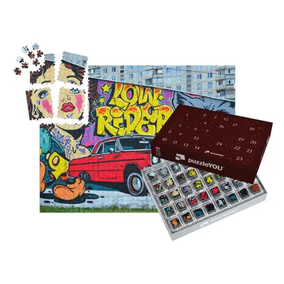 Adventní kalendář „Podrobný obrázek kresby graffiti“