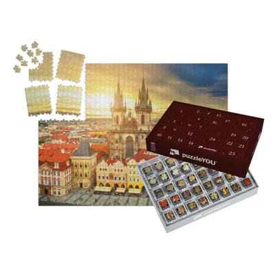 Adventní kalendář „Týnský chrám, Staroměstské náměstí, Praha, Česká republika“