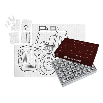 Adventní kalendář „puzzleOMALOVÁNKY: Traktor“