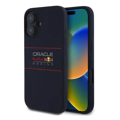 Red Bull Racing silikonový kryt s MagSafe a horizontálním logem na iPhone 16 Plus (RBHMP16M24SIH