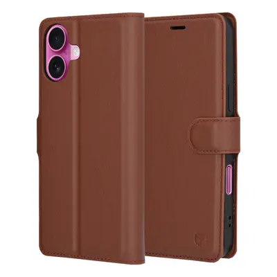 Techsuit Leather Folio pouzdro na iPhone 16 Plus – hnědý KF2330518