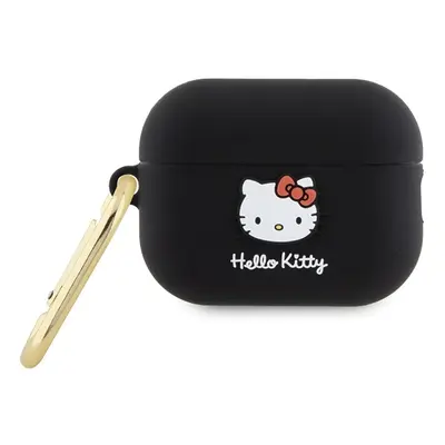 Hello Kitty Silicone 3D Kitty Head pouzdro pro Apple AirPods Pro 2 – černé KF2345705