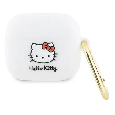 Hello Kitty Silicone 3D Kitty Head pouzdro pro Apple AirPods 3 – bílé KF2345694