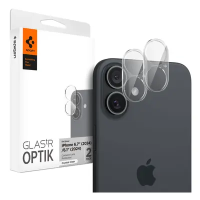 Spigen Optik.tR Ochranné Sklo na Kameru (2 ks) - iPhone 16 / iPhone 16 Plus - Čiré KF2338875