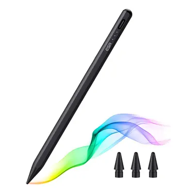 ESR Stylus Pen (6C00107) – dotykové pero pro iPad, magnetické uchycení, Bluetooth, USB-C, Palm Rejection, náklon – černé