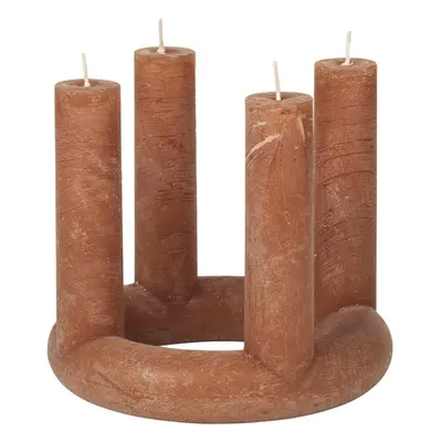 Kulatý adventní svícen 4 svíčky průměr 20 cm Broste LUCILLE - světle hnědý