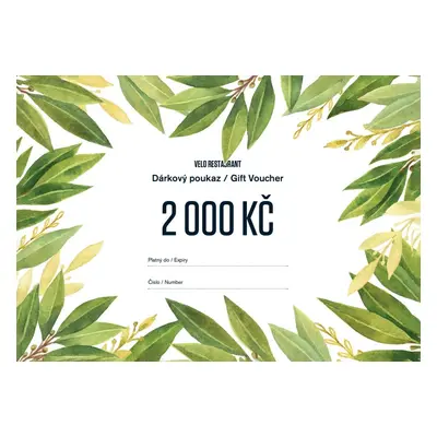 Dárkový poukaz Velo 2000 Kč