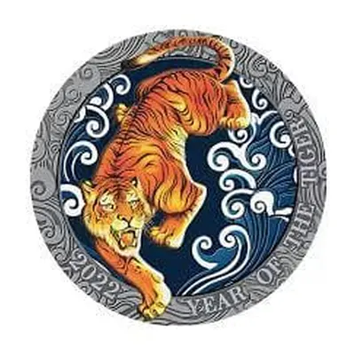 Private Mint Ghanský lunární rok tygra 50g Stříbrná starožitná mince