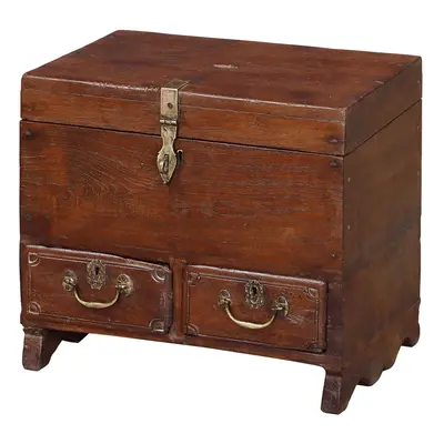 Sanu Babu Unikátní starožitná truhla, původní přihrádky, 50x33x45cm