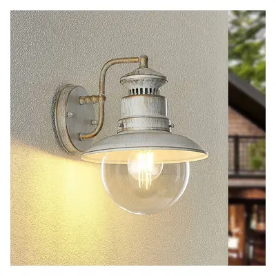 Lindby Venkovní nástěnné svítidlo Lindby Gwendolyn, bílá starožitnost, kov, 26 cm