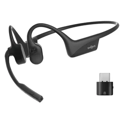 Shokz OpenComm 2 UC s adaptérem typu USB-C, Bluetooth sluchátka před uši s mikrofonem, černá