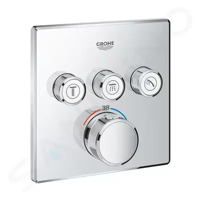 Grohe 29126000 - Termostatická baterie pod omítku, 3 ventily, chrom