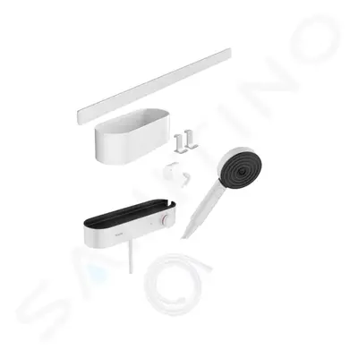 Hansgrohe 24250700 - Set sprchové hlavice 105, 3 proudy, termostatu a koupelnových doplňků, matn