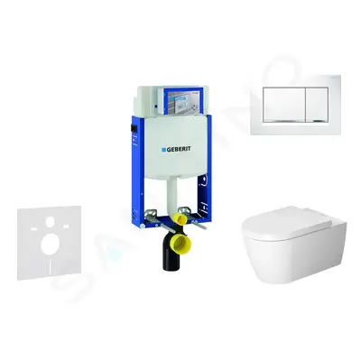 Geberit 110.302.00.5 NM5 - Modul pro závěsné WC s tlačítkem Sigma30, bílá/lesklý chrom + Duravit