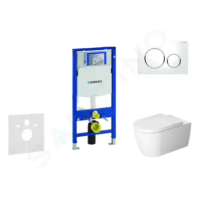 Geberit 111.300.00.5 NM4 - Modul pro závěsné WC s tlačítkem Sigma20, bílá/lesklý chrom + Duravit