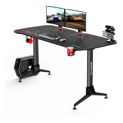 Herní výškově nastavitelný stůl ULTRADESK GRAND RED – 160x70 cm