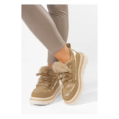 Khaki zimní tenisky dámské Clavira