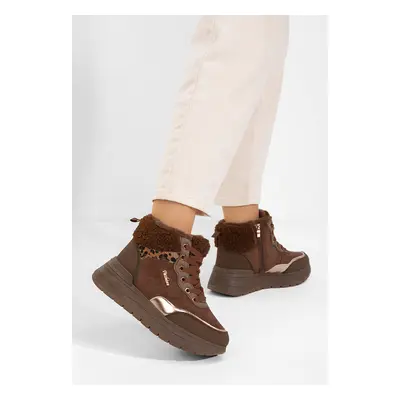 Hnedé zimní tenisky dámské Lisaia