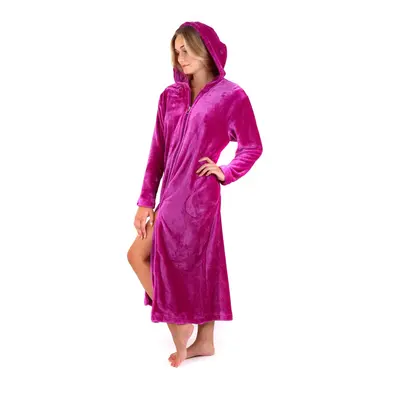Dámský župan Siena s kapucí na zip 3656 fuchsiová - Vestis XXL