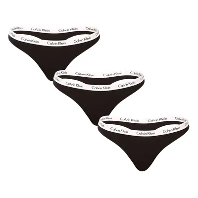 3PACK dámská tanga Calvin Klein černá (QD3587E-001)