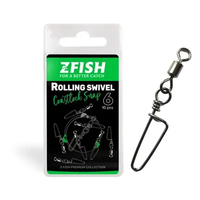 Zfish Obratlík s Karabinou Rolling Swivel & Coastlock snap 10ks,Zfish Obratlík s Karabinou Rolli