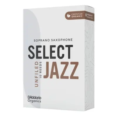 D'Addario ORRS10SSX4M Organic Select Jazz Unfiled Soprano Saxophone Reeds 4 Medium - 10 Pack