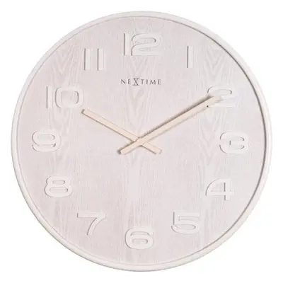 Designové nástěnné hodiny 3096wi Nextime Wood Wood Medium 35cm