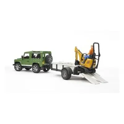 Bruder 2593 Land Rover s přívěsem + mikrobagr JCB