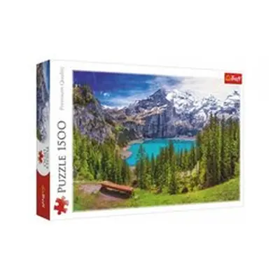 Teddies Trefl Puzzle Jezero Oeschinen Alpy, Švýcarsko 1500 dílků 85x58cm