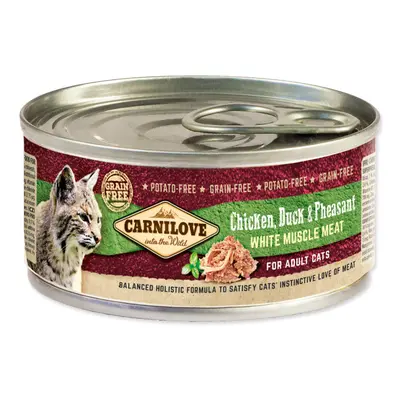 Konzerva Carnilove Chicken, Duck & Pheasant for Adult Cats 100g