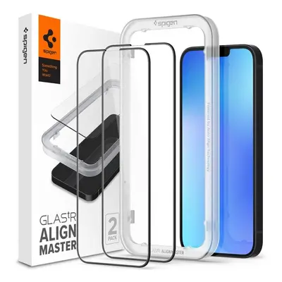 Spigen tR Align Master tvrzené sklo 2ks iPhone 16e/14/13 Pro/13 černé