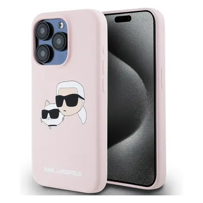 Karl Lagerfeld Liquid Silicone Double Heads Magsafe zadní kryt iPhone 15 Pro Max černý