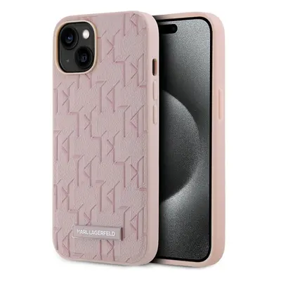 Karl Lagerfeld PU Leather Monogram Metal Logo Magsafe zadní kryt iPhone 14 černý